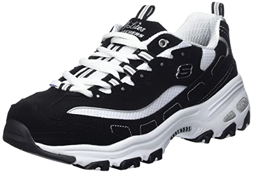 Skechers D'Lites-Biggest Fan, Zapatillas Mujer, Negro (BKW Black Trubuck/Mesh/Trim),...